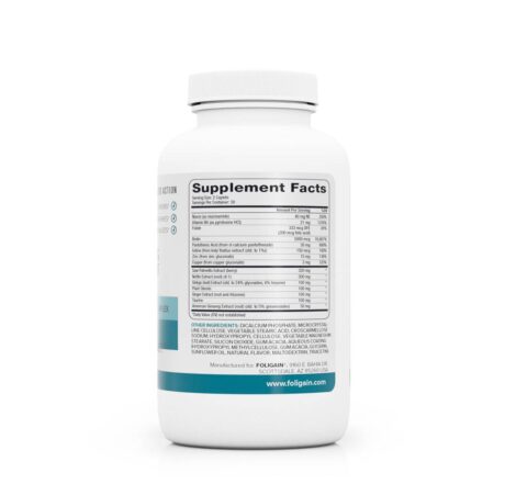 Supliment pentru cresterea parului, Foligain, 60 capsule, ingrediente flacon