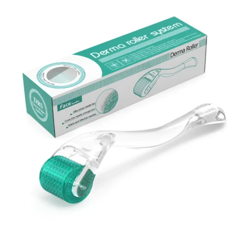 Dermaroller DRS cu carcasa protectoare, 192 ace de titan, verde