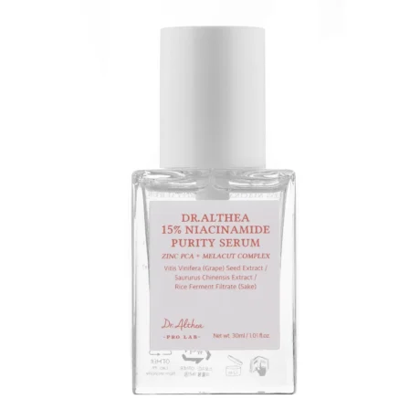 Dr. Althea, 15% Niacinamide Purity Serum, Ser iluminator anti-imperfecțiuni cu niacinamidă 15%, 30g