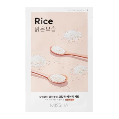 Missha, Airy Fit Sheet Mask Rice, Mască tip șervețel iluminatoare cu orez, 19g
